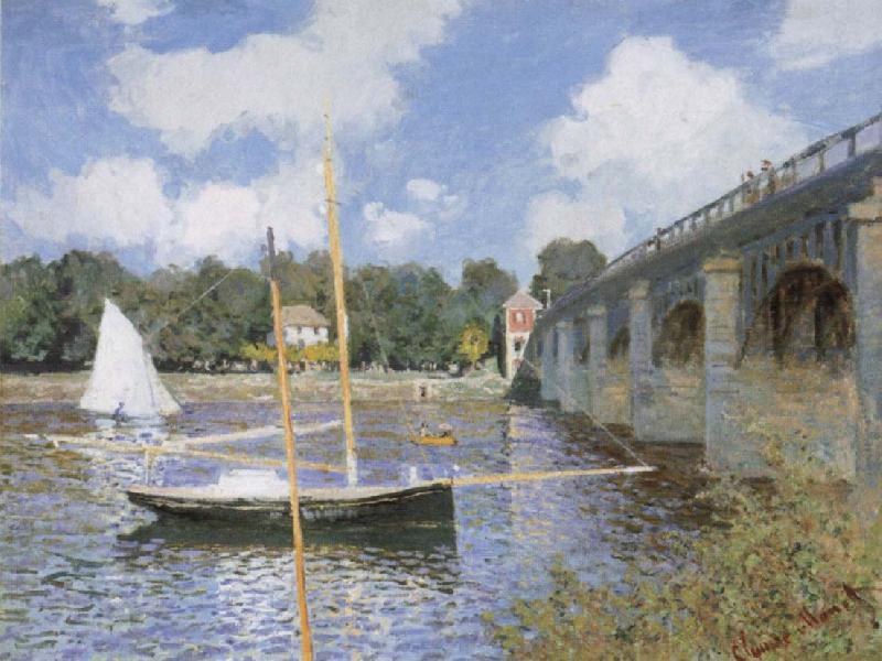 Claude Monet The road bridge at Argenteuil oil painting picture